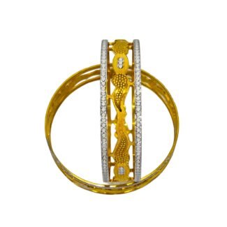 Dual-Tone Gold Finish Kada Bangles
