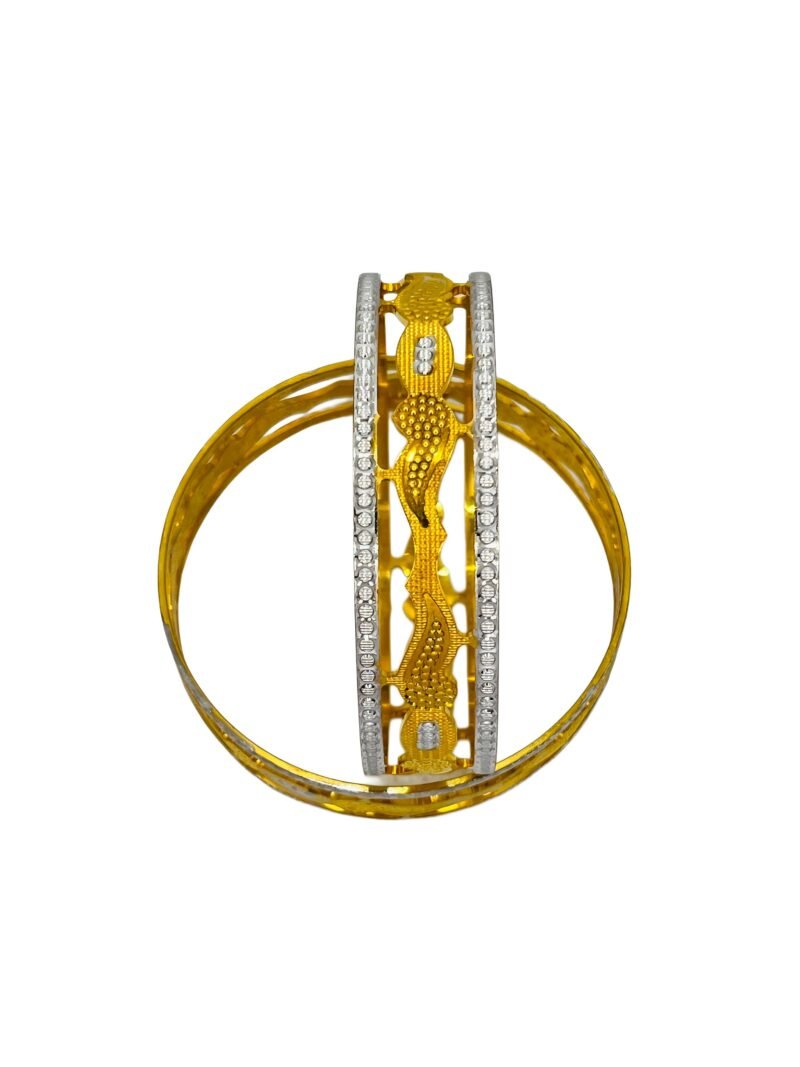 Dual-Tone Gold Finish Kada Bangles