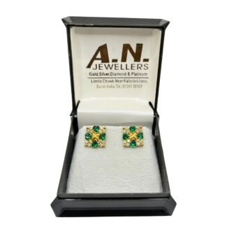 Emerald Blossom Stud Earrings