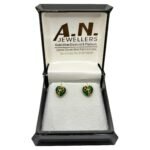 Emerald Heart Stud Earrings
