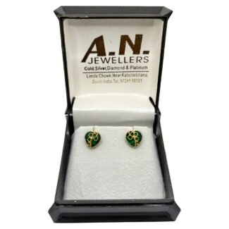 Emerald Heart Stud Earrings
